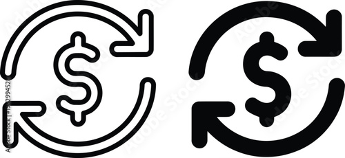 Recycling symbols featuring dollar signs to represent financial recycling or circular economy concepts