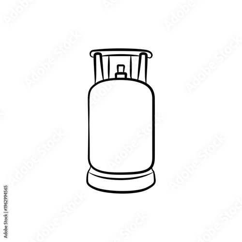LPG Gas Cylinder Propane Tank Line Art for Energy and Cooking Fuel