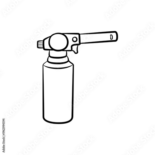 Kitchen Blowtorch Vector Illustration for Culinary Arts and Brulée