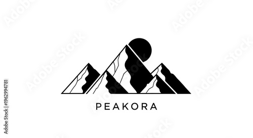Black mountain range logo design.
