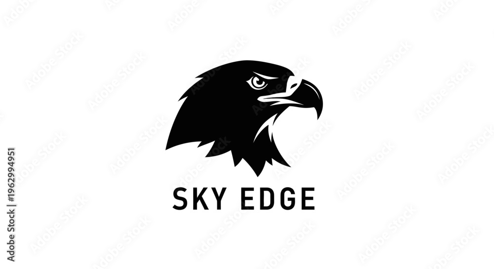 Obraz premium Black Eagle Head Logo Profile.