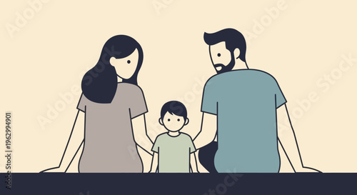 Family holding hands together smiling.