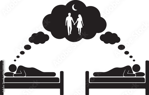 Romantic Couple Silhouette Collection, Love and Wedding Vector Art, Valentine's Day Black Graphics, Engagement and Marriage Logo Design Elements