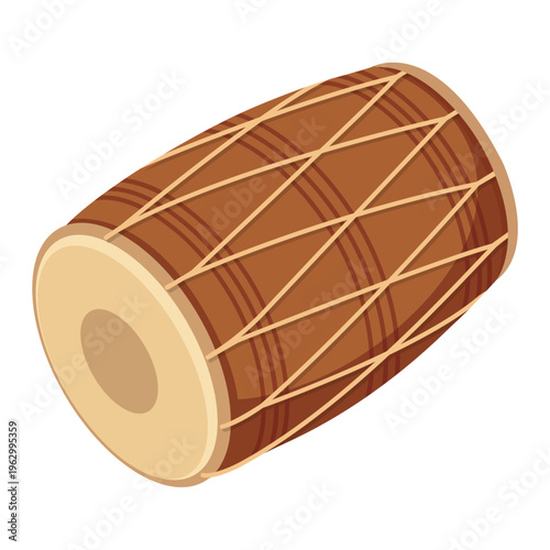 Vector illustration of a traditional dhol drum