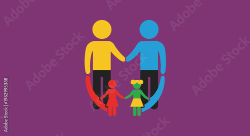 Konstfotografi Family unity colorful people holding hands.
