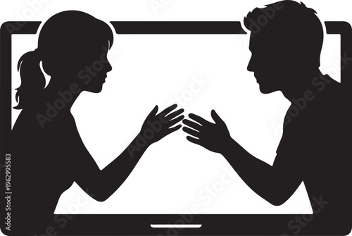 Romantic Couple Silhouette Collection, Love and Wedding Vector Art, Valentine's Day Black Graphics, Engagement and Marriage Logo Design Elements