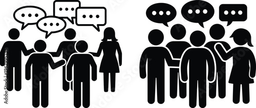 Comparison of small group discussion and large group conversation icons