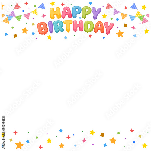 誕生日フレーム正方形 シンプルなHAPPY BIRTHDAY装飾背景