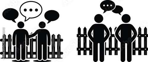 Conversations and silence between neighbors over a fence