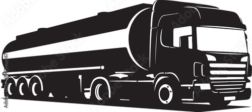 Black tanker truck silhouette vehicle transportation