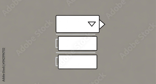 White Menu Icon with Dropdown and Two List Items.