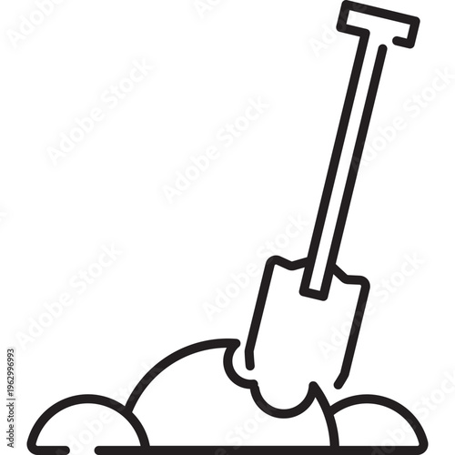 Shovel Digging in Dirt Icon