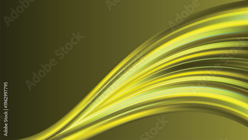 Luxury yellow abstract wave background with glowing gradient flow and smooth modern curved design