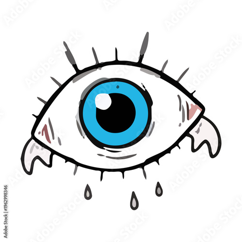 Weird Crying Eye Illustration
