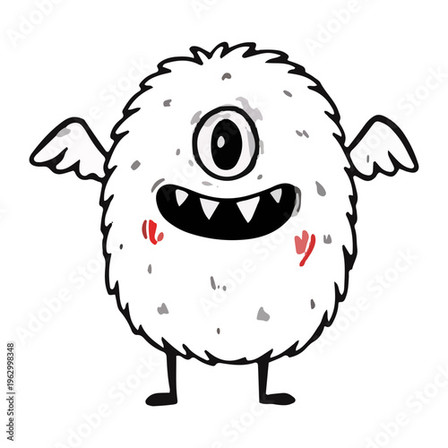 Cute Fluffy One-Eyed Monster