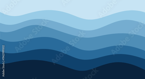 Abstract graphic illustration with blue gradient waves