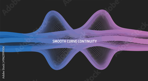 Abstract graphic illustration with flowing wave shapes and gradient colors