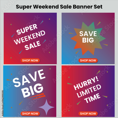 Super Weekend Sale Banner Set