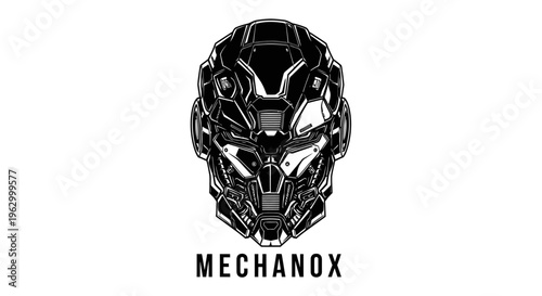 Mechanical Robot Head Design Closeup.