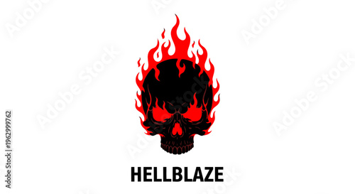 Flaming Skull Hell Blaze Symbol.