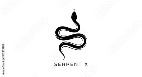 Black snake logo serpent symbol.