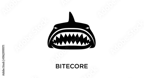 Black Shark Head Cartoon Logo Design.
