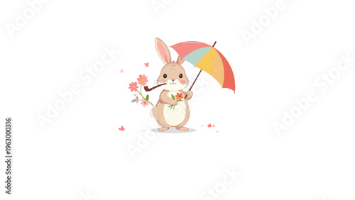 easter bunny with easter eggs