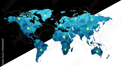 Global connections and world map.