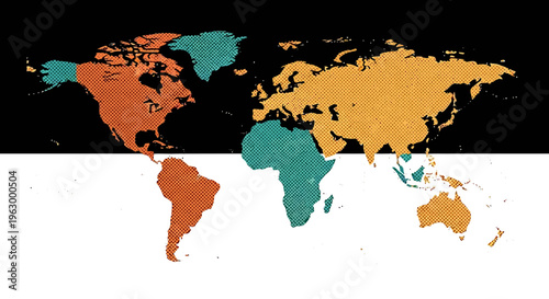 Vibrant illustration of world map.