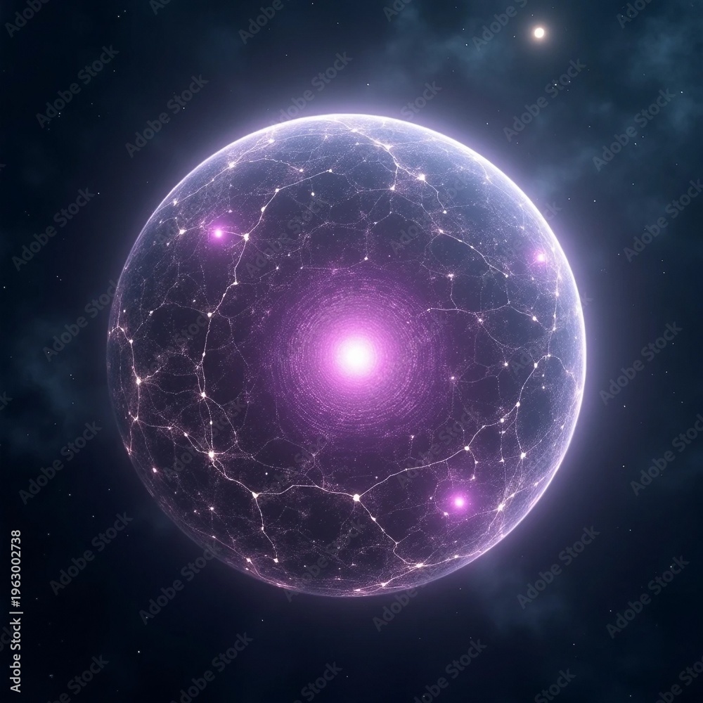 Fototapeta premium Radiant Violet Cosmic Energy Sphere