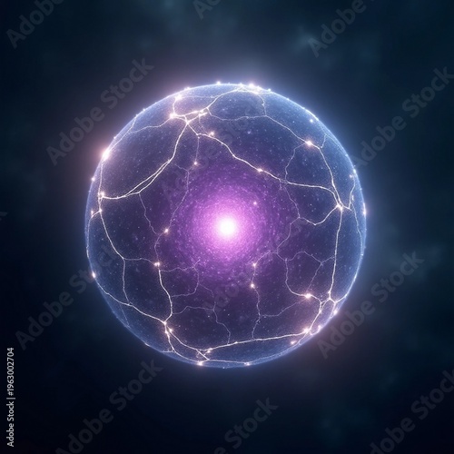 Radiant Violet Cosmic Energy Sphere