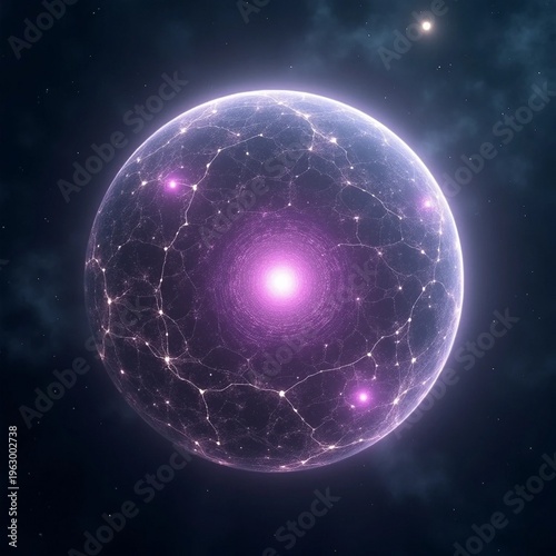 Radiant Violet Cosmic Energy Sphere
