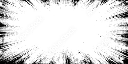 Abstract monochrome burst of energy exploding outwards, a powerful visual representation of dynamism and potential. this dramatic image showcases a stark contrast between light and dark.
