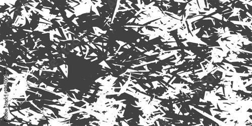 Abstract graphic representation, a monochrome illustration creates a captivating abstract of chaotic lines, sharp angles, and dynamic shapes that come together in a captivating visual display.