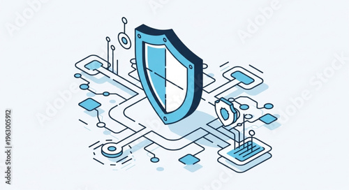 Cybersecurity Shield Protecting Digital Network - Data Security and Privacy Concept.