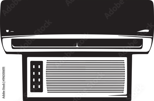 Air Conditioner Wall Unit Split System Vector Illustration