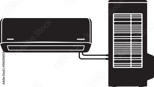 Air Conditioner Wall Unit Split System Vector Illustration