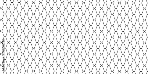 Curved net pattern. Seamless design for sportswear or equipment like soccer goals, volleyball nets, basketball hoops, hockey nets, and athletic gear.