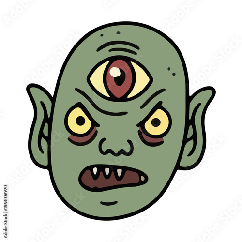 Angry Cyclops Monster Head