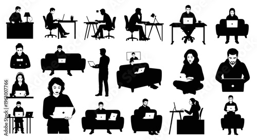 People Working Office Various Positions.