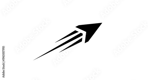 Black Arrow Symbol Speed Motion Forward Direction.
