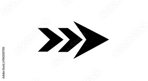 Black Chevron Arrow Symbol Forward Motion.