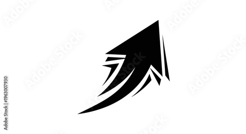 Black Arrow Symbolizing Growth and Progress Upwards.