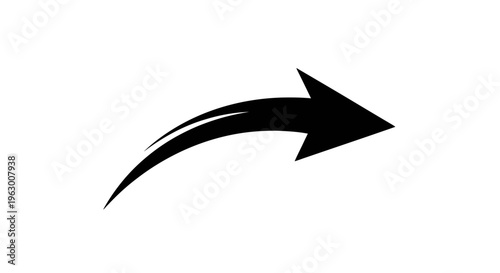 Black curved arrow pointing to the right direction.