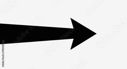Bold Black Arrow Pointing Rightward on White Background.