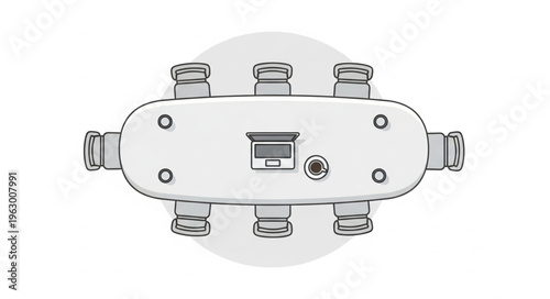 Electrical Junction Box Illustration with Multiple Conduit Connections.