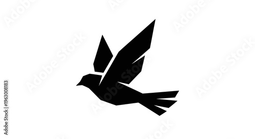 Stylized Silhouette of a Bird in Flight.