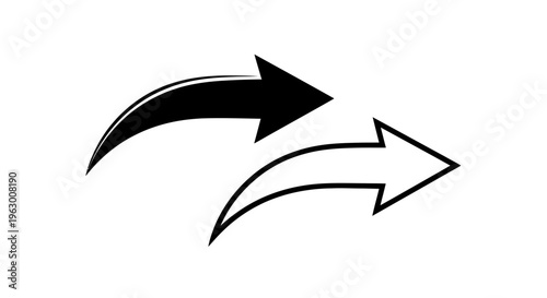 Two Arrows Black and White Forward Direction.
