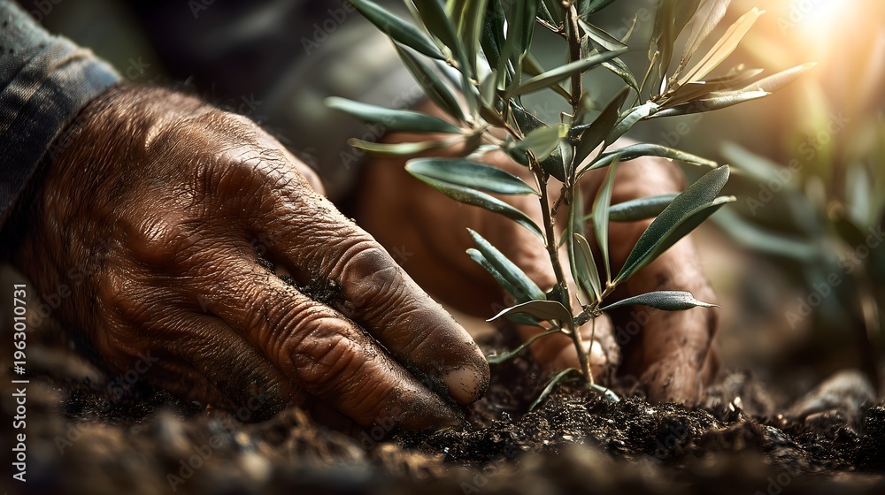 custom made wallpaper toronto digitalPlanting olive tree bright light nature