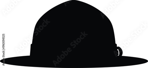 Silhouette of a bowler hat, formal headwear icon